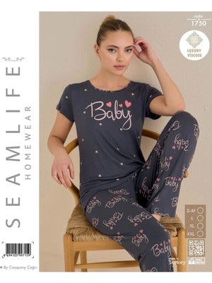 Seamlıfe Viskon Kısa Kol Pijama Takımı