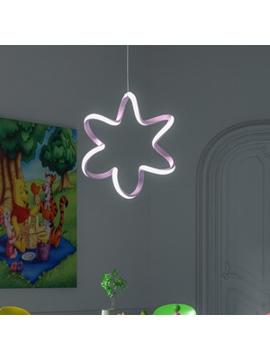 PremiumPort Yıldız Pembe Tekli Sarkıt LED Aydınlatma, Modern ve Şık Tasarım