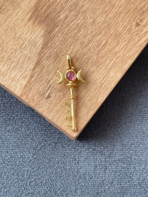 Aida Jewelss 925 Ayar Gümüş Ametist Taşlı Ay Döngüsü Anahtar Gümüş Kolye Ucu