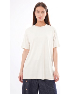 Ceremony Kısa Kollu Bambu Bluz 161 Ekru