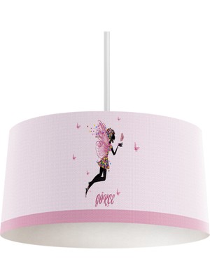 PremiumPort Renkli Kelebekli Prenses Temalı Bebek ve Çocuk Odası Avizesi