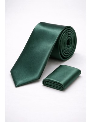 Yeşil Kravat & Mendil Seti