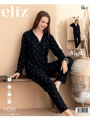 Eliz Waffle Düğmeli Pijama Takım