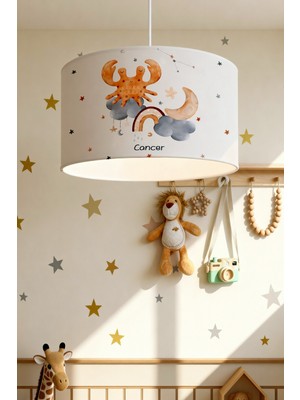 PremiumPort Renkli Yengeç Burcu Desenli Çocuk Odası Avizesi, Şık ve Eğlenceli Aydınlatma