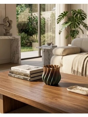 Midas Toptan Home 3D Kıvrımlı Siyah Metalik Vazo Modern Dekoratif Şık Ev Aksesuarı