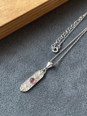 Aida Jewelss 925 Ayar Gümüş Mitolojik Ametist Taşlı Ay Döngüsü Gümüş Kolye 45CM