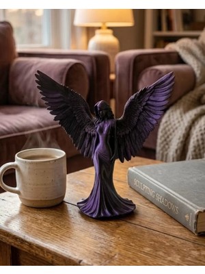 Midas Toptan Home Küçük Boy Mor Melek Insan Biblo Estetik Dekoratif Obje