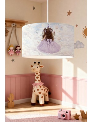 PremiumPort Masal Şatosu Desenli Çocuk Odası Avizesi, Renkli ve Eğlenceli Tasarım