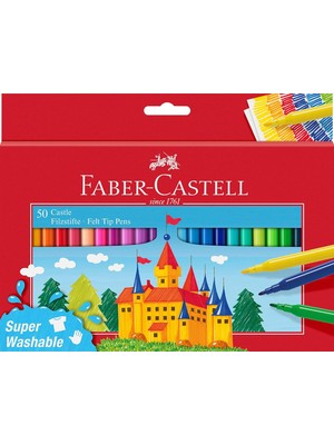 Graf Von Faber-Castell Faber-Castell 554204 Castle Keçeli Kalem, 50'li