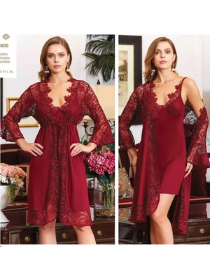 800 Bordo Koton Kısa 6'lı Set Takım