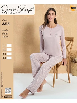 Sleep Poleren Vizon Modal Battal Pijama Takım