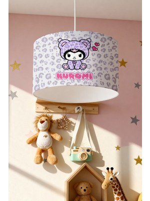 PremiumPort Mor Kuromi ve Zebra Desenli Çocuk Odası Avize, Renkli ve Eğlenceli Işıklandırma