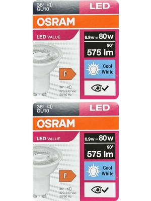 Avarson (2 Adet) Ledvance 6,9W GÜNIŞIĞI-ILIK Beyaz (4000K) GU10 Duylu LED Spot Ampul
