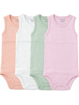 Bulut Anne ve Çocuk Askılı 4lü Çıtçıtlı Body Kız / Erkek Body Düz Renk (Renkler Değişiklik Gösterebilir)
