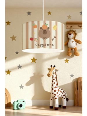 PremiumPort Sevimli Kapibara Desenli Çocuk Odası Avizesi, Renkli ve Eğlenceli Aydınlatma