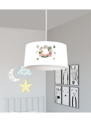 PremiumPort Çiçekli Çelenk Desenli Bebek ve Çocuk Odası Avizesi