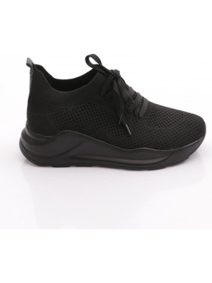 Dgn 745 Kadin Bağcikli Örgülü Sneaker Ayakkabi