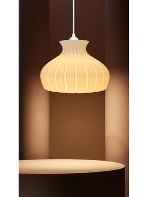 PremiumPort Modern Beyaz Tekli Sarkıt Avize, Oturma ve Yatak Odası Dekoru