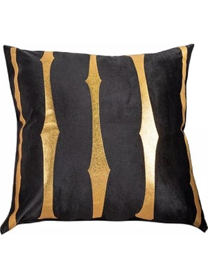 Diva Home Kadife Suni Deri Detaylı Dekoratif Kırlent Kılıfı 43X43 cm – Şık Salon Yastığı