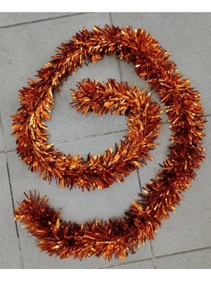 İrem Parti Dükkanı Yılbaşı Garland Sim Ağaç Süs Boyun Süsü Bakır Renk 10 cm x 2 Metre 1 Adet
