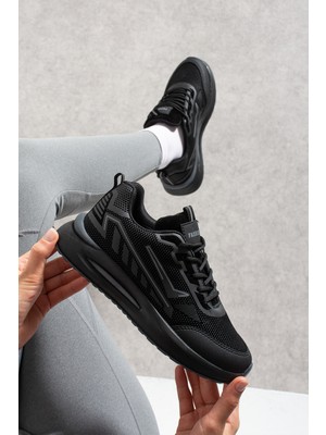 EN7 Siyah Unisex Günlük Spor Ayakkabı Hafif Taban Rahat Sneaker 7655