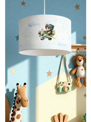 PremiumPort Sevimli Ayıcık Desenli Çocuk Odası Avizesi, Şık ve Yumuşak Atmosfer