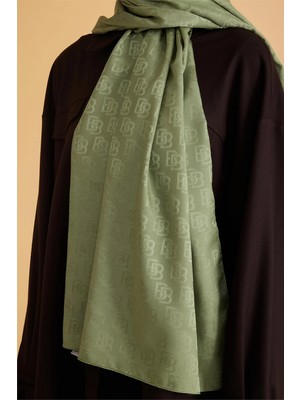 Belli Fresh Monogram Yeşil Şal 1