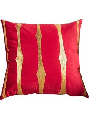 Diva Home Kadife Suni Deri Detaylı Dekoratif Kırlent Kılıfı 43X43 cm – Şık Salon Yastığı