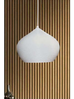 PremiumPort Beyaz Dokulu Yüzeyli Modern Sarkıt Avize, Oturma ve Yatak Odası Için