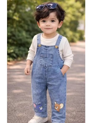 İsmiyle Al 6-18 Ay Badili Kot Salopet Bebek Takımı