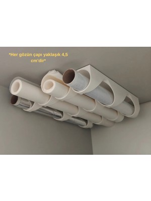 4'lü Mutfak Rulo Düzenleyici Stand – Dolap Altı Kağıt, Streç ve Folyo Organizer