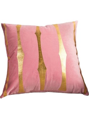 Diva Home Kadife Suni Deri Detaylı Dekoratif Kırlent Kılıfı 43X43 cm – Şık Salon Yastığı