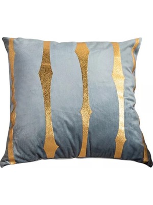 Diva Home Kadife Suni Deri Detaylı Dekoratif Kırlent Kılıfı 43X43 cm – Şık Salon Yastığı