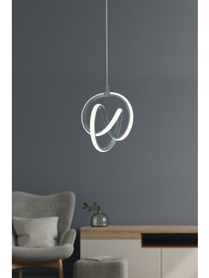 PremiumPort Şık Füme Modern Sarkıt LED Avize, Beyaz Işık, Salon ve Mutfak Için