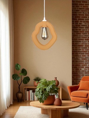 PremiumPort Modern Bohem Beton Görünümlü Avize, Ayarlı E27, Salon, Mutfak, Yatak Odası