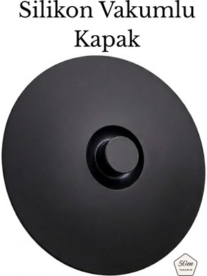 5Gen Tasarım Vakumlu %100 Silikon Tencere, Kase, Saklama Kabı Kapağı - Hava ve Koku Geçirmez (20 Cm'ye Kadar)