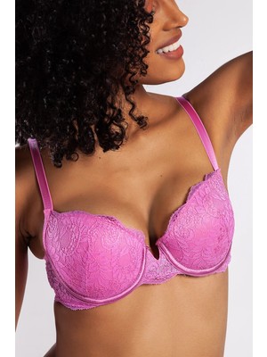 bebekokusu Golshan G.colors Balconette Foam Push Up Bra, Koyu Pembe Konforlu ve Şık Sütyen