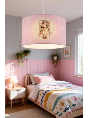 PremiumPort Pembe Bahar Desenli Çocuk Odası Avizesi, Tatlı ve Şık Tasarım