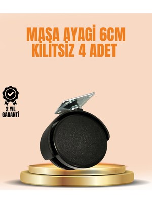 İsingir Shopping 6 cm Kilitsiz Masa Ayağı Tekerleği 4’lü Set Çok Amaçlı