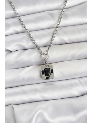 İsingir Shopping Çelik Zincir Gümüş Renk Model Kadın Kolye