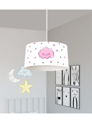 PremiumPort Gülen Bulut Desenli Bebek ve Çocuk Odası Avizesi, Şık ve Sevimli Tasarım