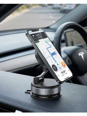 Mulvxkrg KRG02 Manyetik Araç Telefon Tutucu 360° Döner Katlanabilir Telefon Standı (Mulvix)