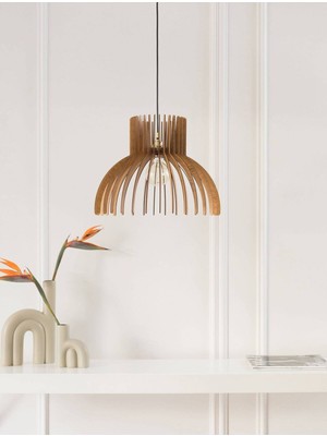 PremiumPort Rustik Ahşap Minimal Salon Avizesi, Şık ve Sıcak Atmosfer Için