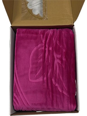 Sarar Gold Çift Kişilik Battaniye Fuşya