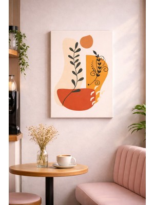 FTR Malzemecim Minimalist Bitki Desenli Kanvas Tablo