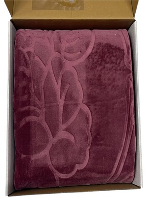 Sarar Gold Embos Çift Kişilik Battaniye Vişne