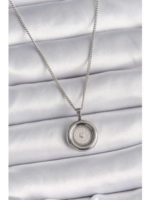 Youday Accessories 316L Çelik Gümüş Renk Zincir Gümüş Renk Altın Model Kadın Kolye
