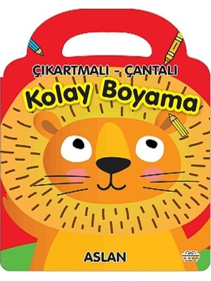 0-6 Yaş Yayınları Çıkartmalı - Çantalı Kolay Boyama - Aslan