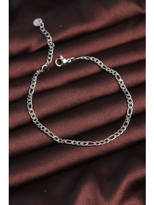 Youday Accessories 316L Çelik Gümüş Renk Kuş Gözü Erkek Zincir Bileklik