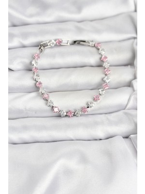 Youday Accessories Kare Zirkon Taşlı Gümüş Renk Kadın Bileklik